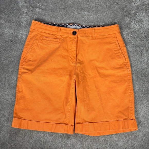 Boden Pants - Boden Shorts Womens 8 Orange Richmond 8" Chino Stretch Mid Rise Cuffed